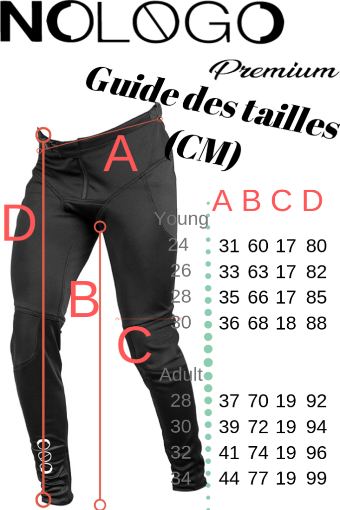 Size Guide Pantalon Premium